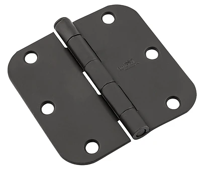 Door Hinge, Black Steel, 3.5 In.