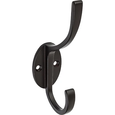 National Hardware N806-820 Coat & Hat Hook, 2-Hook, Oil-Rubbed Bronze, 5.5 In.