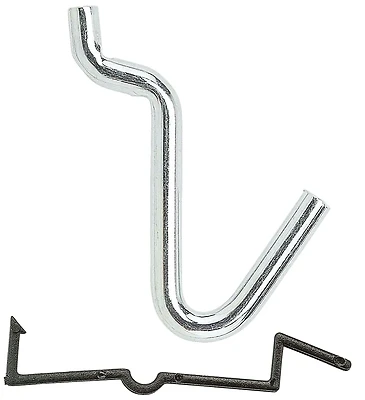 National Hardware N180-022 Locking Curved Pegboard Hooks, 1/4 In., Zinc, 8-Pk.