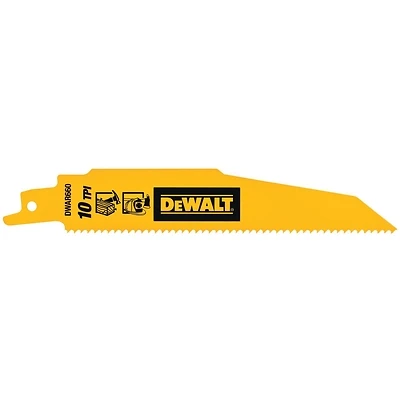 Bi-Metal Reciprocating Saw Blades, Demolition 10 TPI, 6 In., 5-Pk.