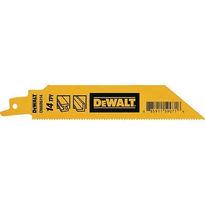 Bi-Metal Reciprocating Saw Blades, Heavy Metal Cutting 14 TPI, 6 In., 5-Pk.