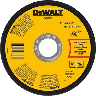 Metal Cut-Off Wheel, 7 In. x .045 In. x 7/8 In.