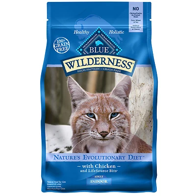 Blue Buffalo 800306 Wilderness Chicken Dry Cat Food, Grain-Free, 5 Lb.