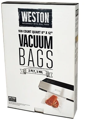 Weston 30-0101-W Vacuum Sealer Bags, Pre-Cut, 8 x 12 In., 100-Count