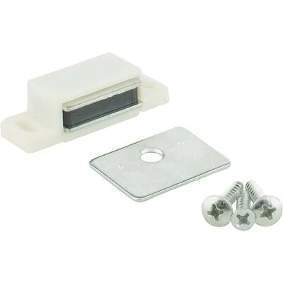 Hardware Resources KFCMS-A-WH2 Magnetic Cabinet Door Catch, White, 2-Pack