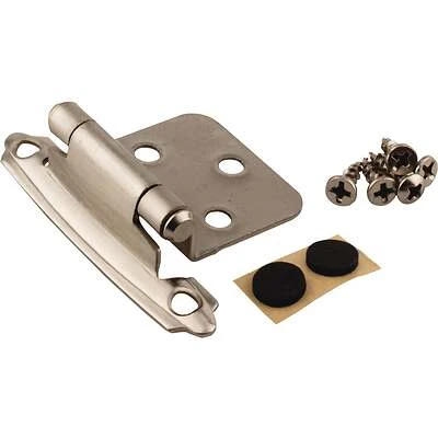 Hardware Resources KFHO-A-SN2 Self-Closing Overlay Hinge, Satin Nickel, 2-Pack