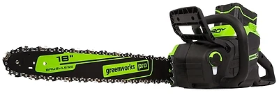 80-Volt Cordless Chain Saw, Brushless, Battery & Rapid Charger, 18 In.