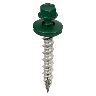 #9 X 1-1/2 In. Washered Green Metal To Wood Screws 250 Pk