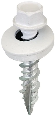 #9 X 1 In. Washered Bright White Metal To Wood Screws 250 Pk