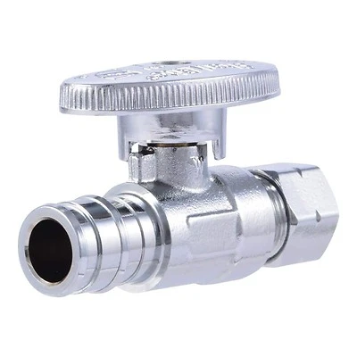 PEXA Compression Straight Stop Valve, 1/2 PEXA Expansion x 3/8 In. O.D