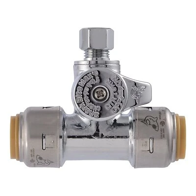 Push-Fit Service Tee Stop, 1/2 x 1/2 x .25 In.