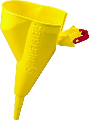 Justrite 11202Y Polypropylene Safety Can Funnel, Yellow, 11-1/4 In.