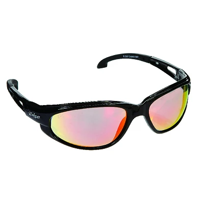 Edge Eyewear SWAP119 Dakura Safety Glasses, Black Frame, Aqua Mirror Lens