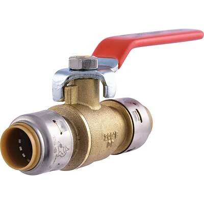 Push-Fit Ball Valve, Lead-Free, 1/2 x 1/2 In.