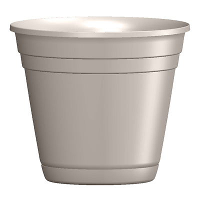 Riverland Planter With Saucer, Taupe Resin, 4 In.