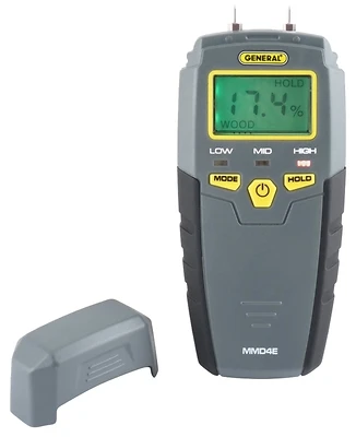 General Tools MMD4E Digital Moisture Meter, LCD Display, Wood/Drywall