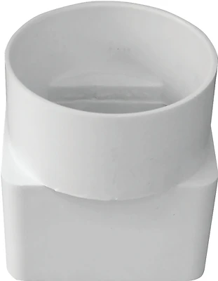 Downspout Adapter, 2 x 3 x 3 In., PVC/Styrene