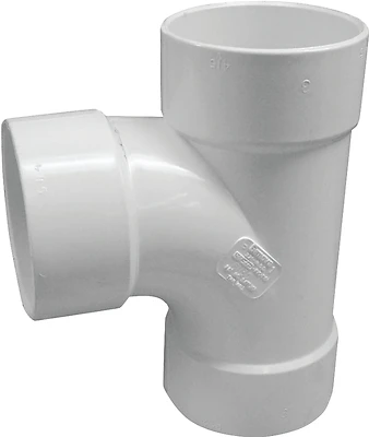 PVC Pipe Sanitary Tee & Sewer Drain, 6 In.