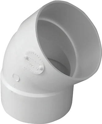 PVC Pipe Sewer Drain Elbow, 45-Degree, 6 In.