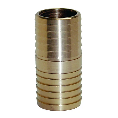 Insert Coupling with Barbed Ends, Yellow Brass, 1 In.
