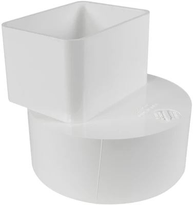 PVC Pipe Offset Flush Fit Downspout Adapter, 2 x 3 x 4 In.