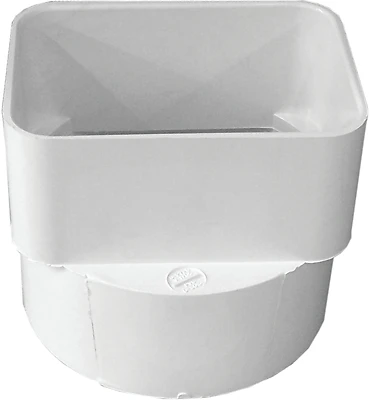 Genova 414434BC PVC Downspout Adapter, 3 x 4 x 4 In., Sewer Hub x Spigot