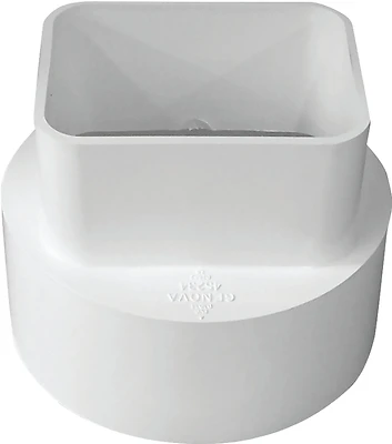 Genova 414432BC IPEX Canplas PVC Downspout Adapter, 2 In. x 3 In. x 4 In.
