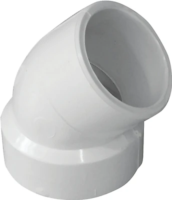 Genova 192421P PVC Street Elbow, 1-1/2 In, 45 Deg, Schedule 40 DWV