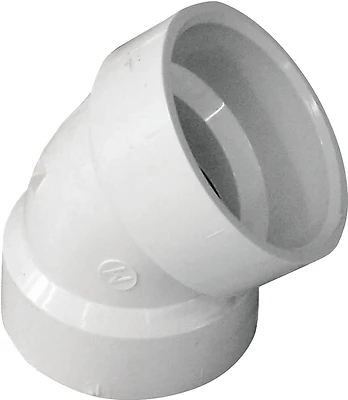 Genova 192521P PVC DWV Elbow, 1-1/2 In. Schedule 40, 45 Deg. Hub x Hub