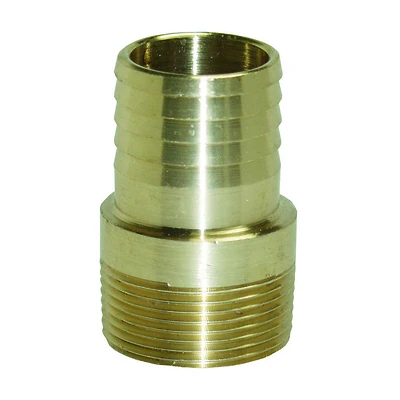 Pipe Fitting, Male Adapter, Lead Free Yellow Brass, 1-1/4 In.