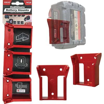 StealthMounts Battery Mounts Milwaukee M18 Red 6 Pack 18v
