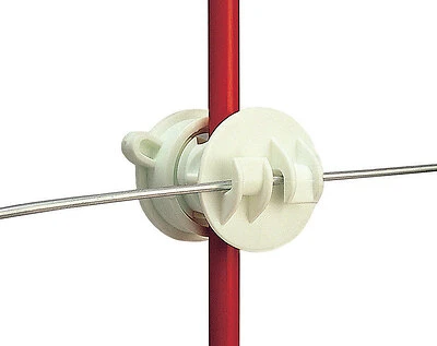 Electric Fence Rod Insulator, Screw-On, White, 25-Pk.