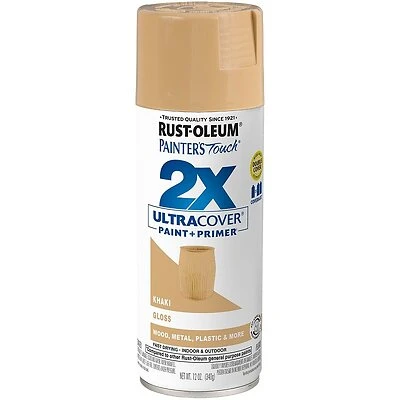 Rust-Oleum 334037 Painter's Touch 2X Spray Paint, Gloss Khaki, 12 Oz
