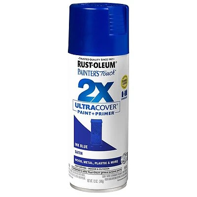 Rust-Oleum 334093 Painter's Touch 2X Spray Paint, Satin Ink Blue, 12 oz