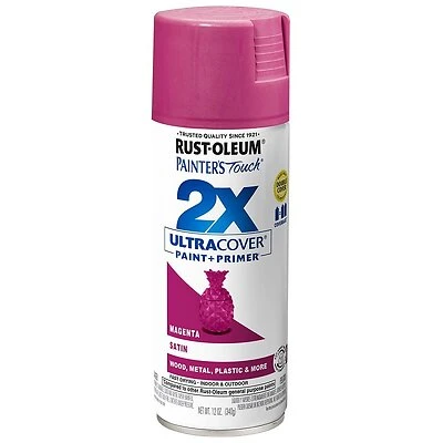 Rust-Oleum 334087 Painter's Touch 2X Spray Paint, Magenta, 12 Oz