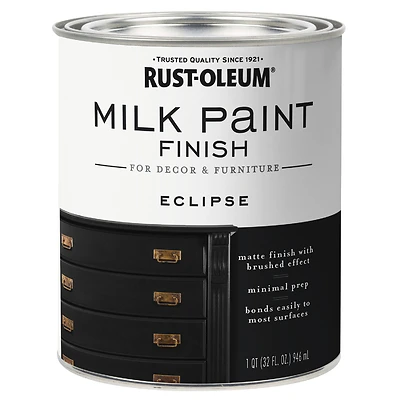 Rust-Oleum 331052 Milk Paint Finish, Eclipse, Matte, 30 oz.
