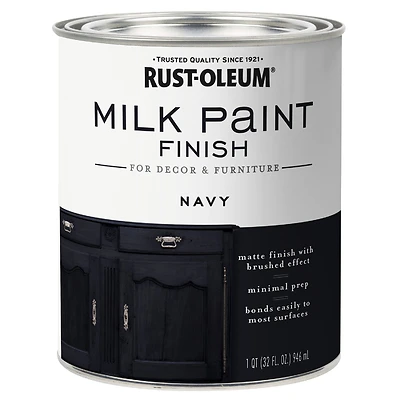 Rust-Oleum 331051 Milk Paint Finish, Matte Navy, 30 oz
