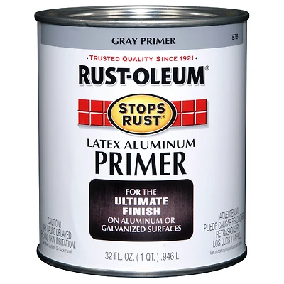 Rust-Oleum 8781502 Stops Rust Flat Aluminum Primer, 1 Qt