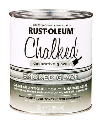 Rust-Oleum 315883 Chalked Decorative Glaze, Smoked, 30 oz.