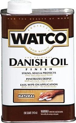 Watco 242218 Danish Oil Wood Finish, Natural, 1-Qt.