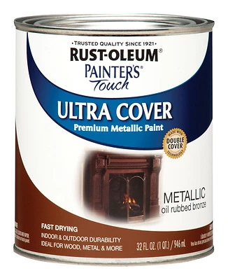 Rust-Oleum 254101 Painter's Touch Ultra Cover Metallic Paint, Oil-Rubbed Bronze, 1 Qt.