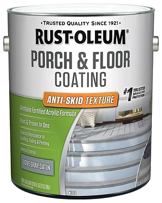 Porch & Floor Urethane Finish Paint, Dove Gray, Anti-Skid Texture, Gallon