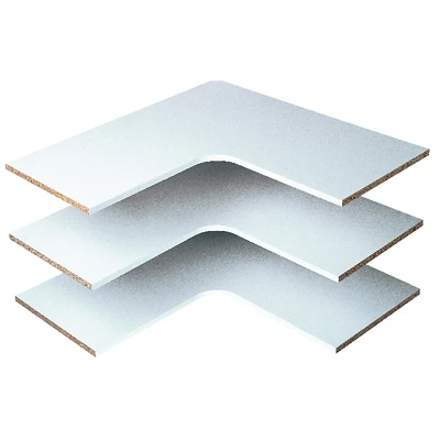 29-7/8 In. White Corner Shelf, 3-pack, Model Rs3003, 14 In. Depth