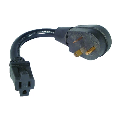 US Hardware RV-802B Adapter, 15 A Female/30 A Male, 125 V, Female, Male, 12 AWG Cable