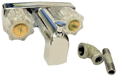 US Hardware P-009NB Tub and Shower Diverter, 2-Faucet Handle, Brass, Chrome-Plated