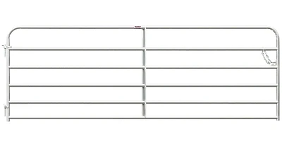Farm Tube Gate, Galvanized, 6 Rails, 10 Ft.