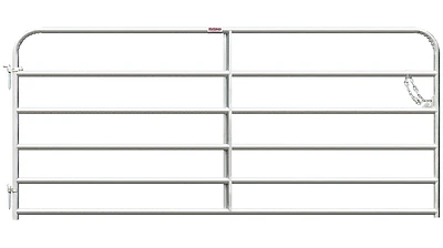 Farm Tube Gate, Galvanized, 6 Rails, 8 Ft.
