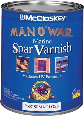 Mccloskey Man O'war Semi-gloss Marine Varnish, 1 Quart For Interior & Exterior Use