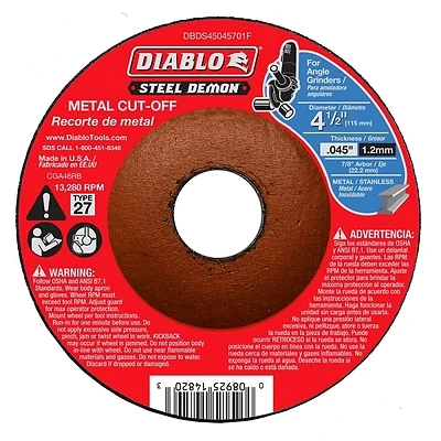 Steel Demon Type 27 Metal Cut Off Disc, 4-1/2-In.