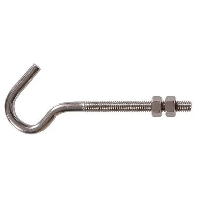 5/16 in. x 18 in. x 5 in. Stainless Steel Clothesline Hook Bolt with 2 Hex Nuts (5-Pack)